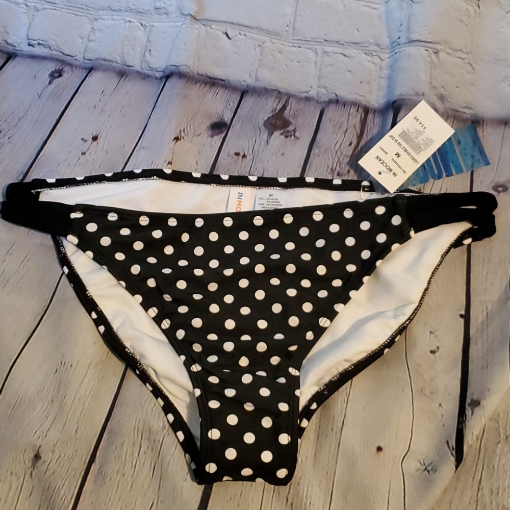 ⚘️2 For $10 Item⚘️ NWT INMOCEAN Polka Dot Bikini Bottoms Size Medium